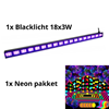 Blacklight par 18x3W inclusief versiering