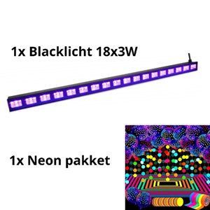 Blacklight par 18x3W inclusief versiering